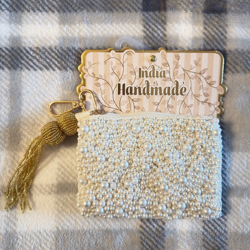 India Handmade Beaded Coin Purse with Tassel